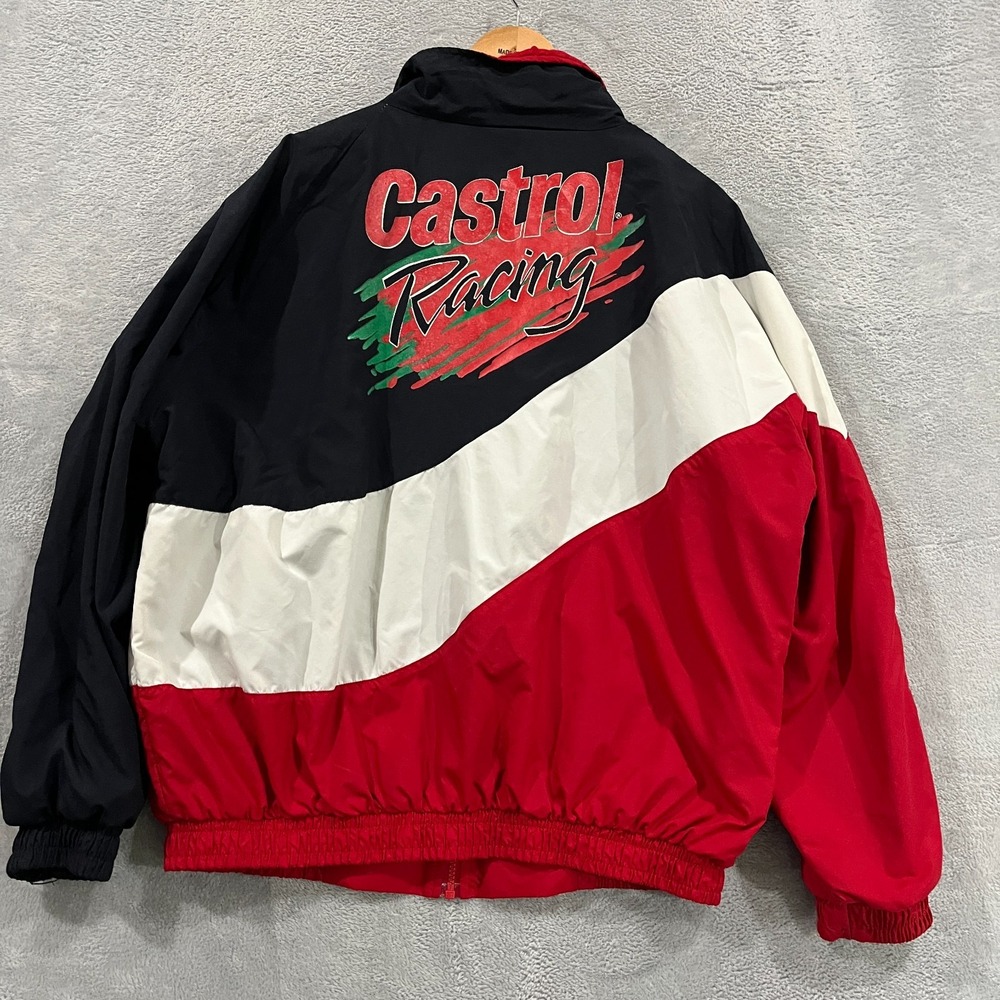 Vintage Castrol GTX Jacket Mens XL Team Racing Nascar Y2K 90s USA Made